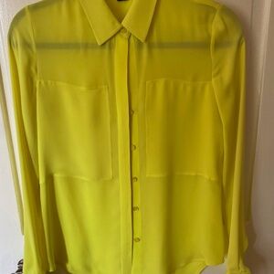 Silk blouse long sleeve bright yellow Theory- size P